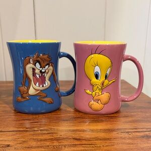Looney Tunes Character Mugs Set Taz and Tweety
